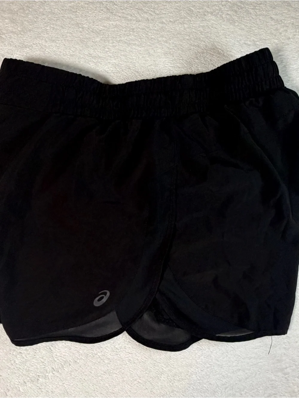 Asics Women's Black Athletic Running Shorts with Drawstring